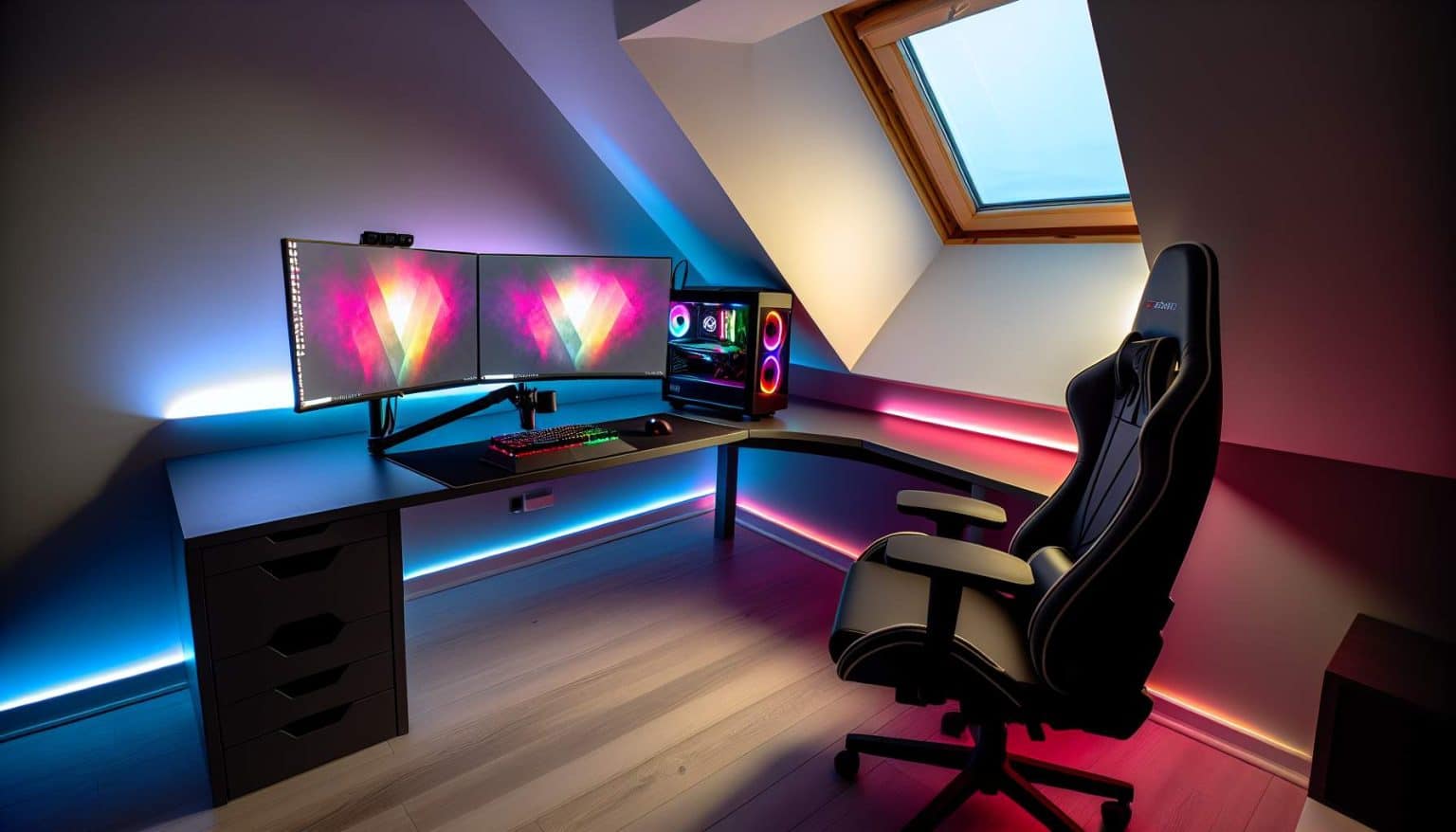 Bureau gamer d'angle: espace optimisé et ergonomie